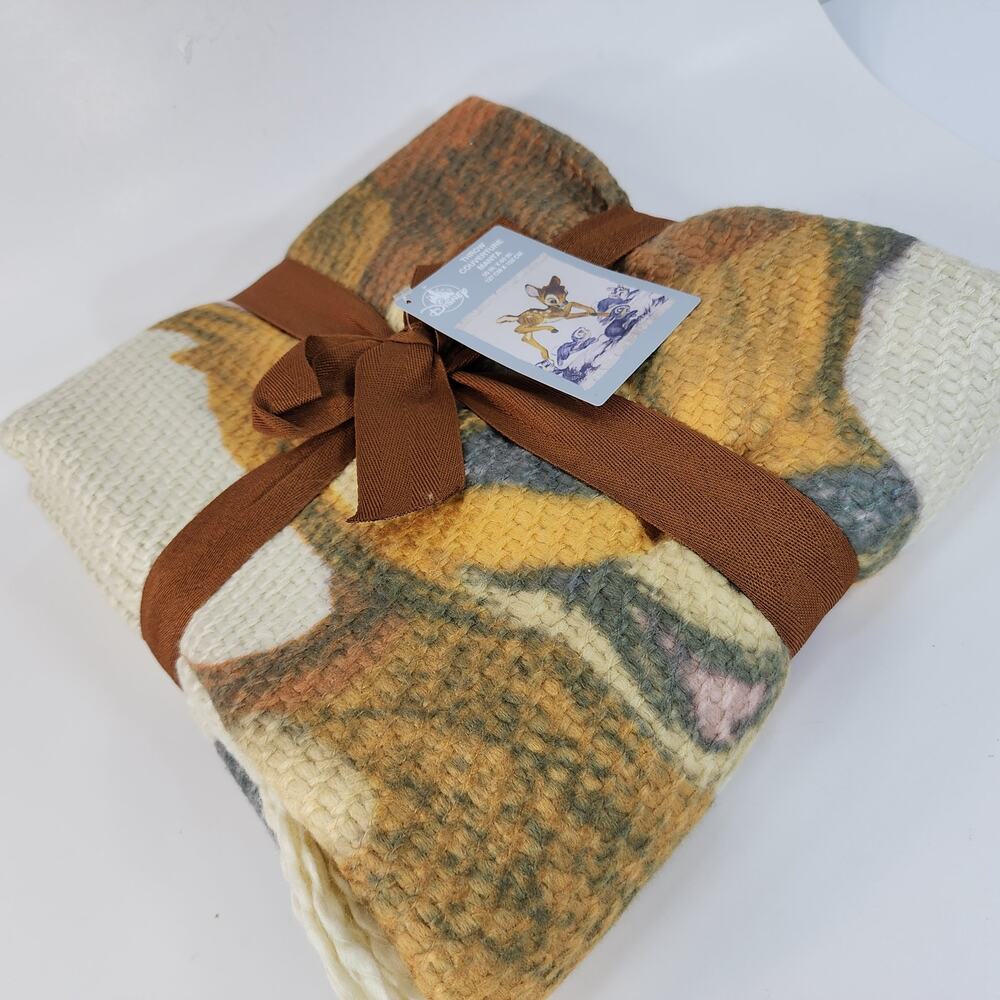 Disney Parks Bambi Cotton Throw Blanket 50x60 Fringe Thumper